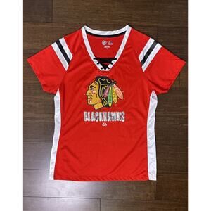 Majestic Chicago Blackhawks Toews Bling Women’s Large NHL Shirt Jersey